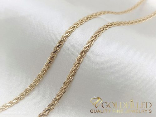 Antialergijska pozlaćena ogrlica „Goldfilled“, duljina 45 cm i debljina 2,5 mm, boja 18K