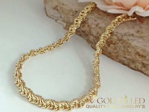 Ekskluzivna antialergijska pozlaćena ogrlica "Goldfilled", dužine 45 cm i debljine 7 mm, boja 14K