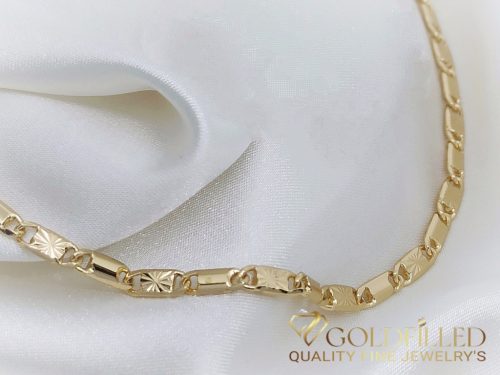 Antialergijska pozlaćena narukvica "Goldfilled", dužina 19 cm i širina 3,6 mm, boja 18K